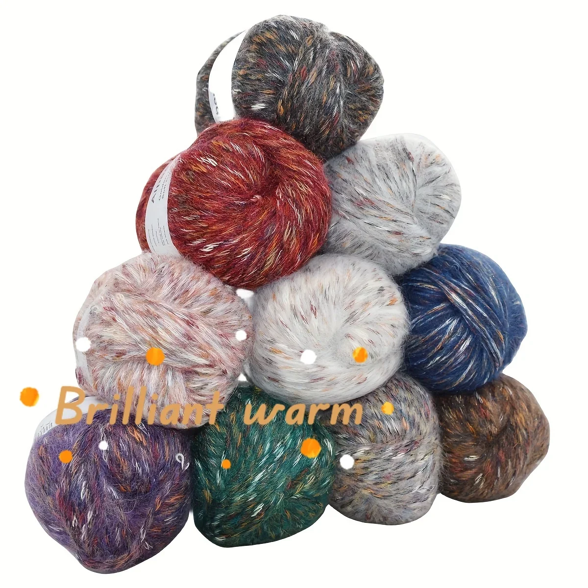 

50g Colorful Alpaca Yarn, 25.00% Alpaca Thick Crochet Wool Yarn, Winter Hand-woven Crochet Hat Jacket Scarf Bag Sweater Thread