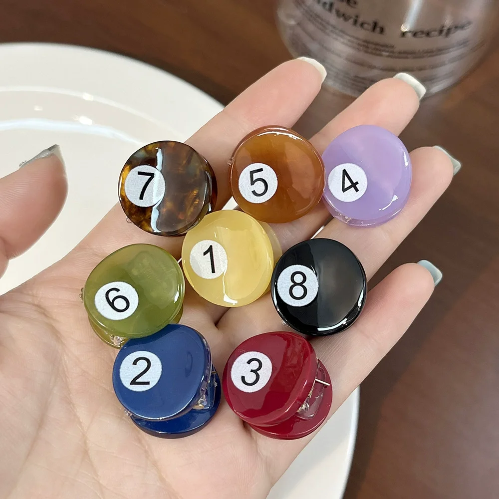 YHJ Nuovo Creativo 2 centimetri Mini Palla Da Biliardo Artiglio Dei Capelli Alla Moda Artiglio Pinze Personalità Granchio Pinze Accessori Per Capelli per Le Donne Ragazze