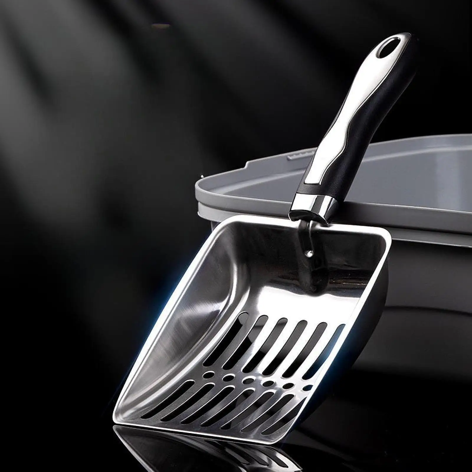 القط القمامة مغرفة المحمولة أداة تنظيف الجوف خارج ملعقة غربلة عميقة هريرة النفايات رافع لجرو كيتي الأرانب القطط الأرنب #1