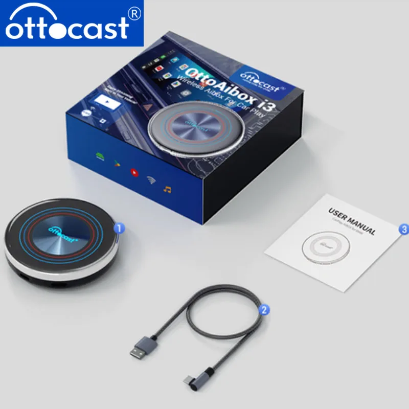 OTTOCAST OttoAiBox i3 Wireless CarPlay Snapdragon 6125 Android 13