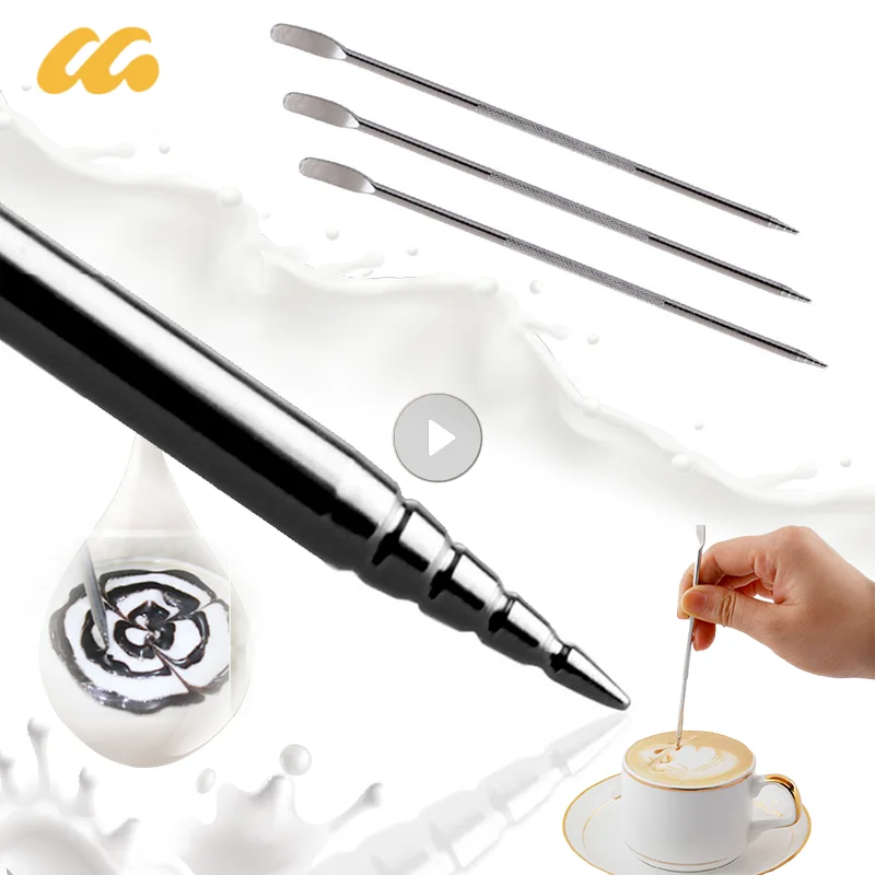 Coffee Art Needles Stainless Steel Latte Art Coffee Needle Pen Barista Tool Cafe Accessorios Latte Cappuccino Barista Tools