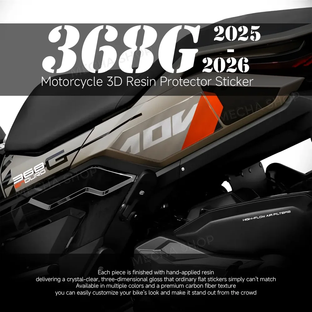 

368G Accessories Side Pad Protective Sticker For Zontes 368 G 2025 2026 3D Gel Resin Sticker Kit