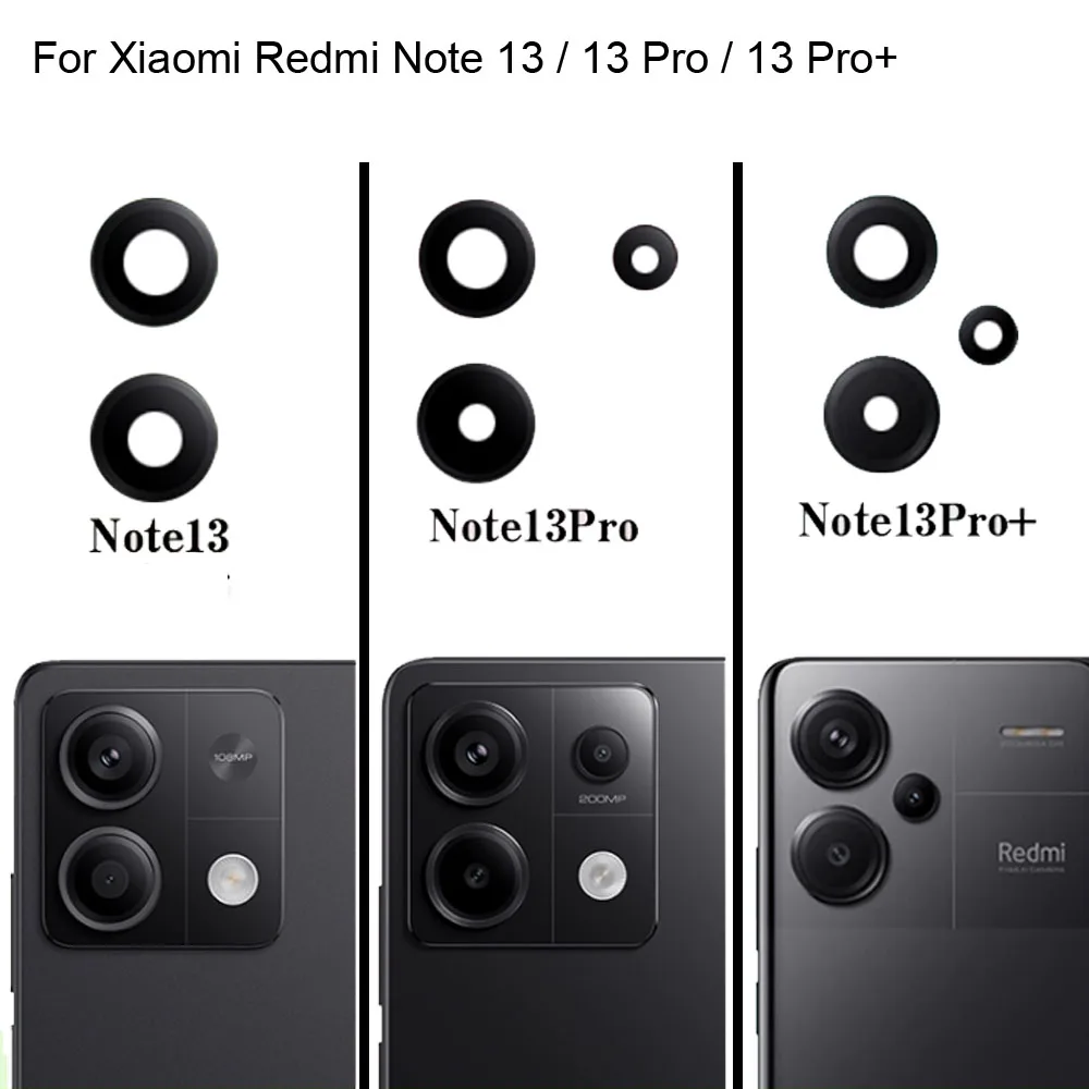 For Xiaomi Redmi Note 13 Replacement Back Rear Camera Lens Glass Note13 Pro Glass lens Parts 13Pro +