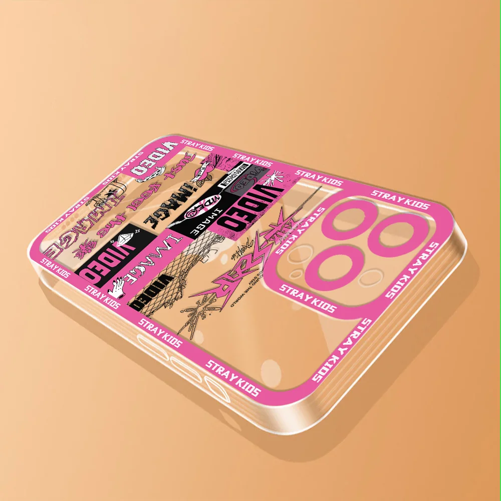 حافظة لهاتف آيفون S-Stray K-Kids 16e 16 15 14 13 12 11 Mini Pro Max X XR XSMax 7 8 Plus غطاء شفاف ناعم من البولي يوريثان الحراري #5