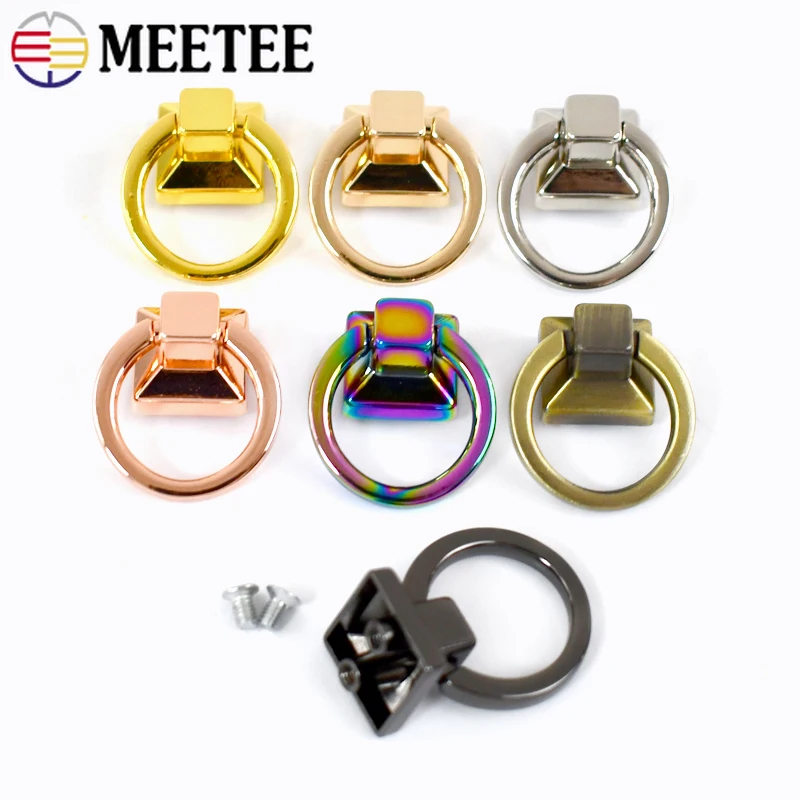 5/10/20Pcs Meetee 18mm Metal O Ring Side Clip Buckles Screw Strap Connector Clasp Handbag Handle Hanger DIY Hardware Accessories