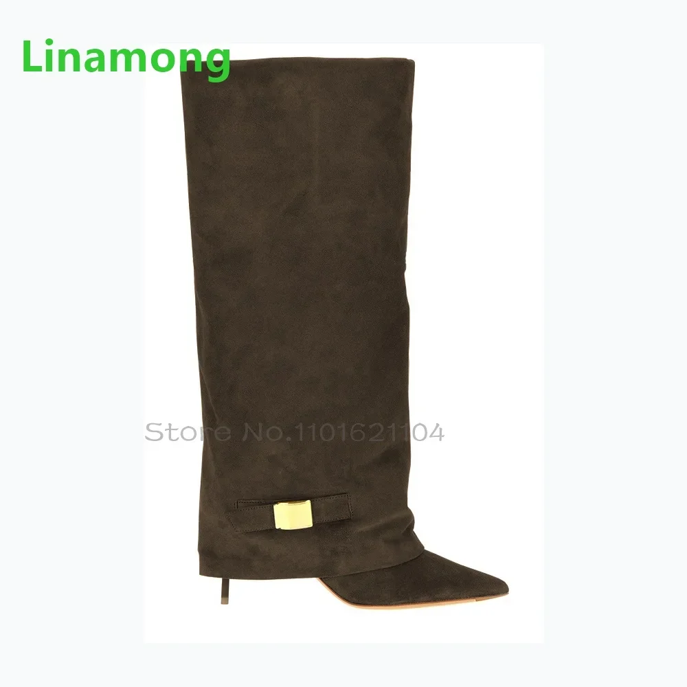 Pointed Toe Thin High Heel Boots For Female Women 2025 New Shark Boots Metal Buckle Design Fashion Sexy Elegant Winter Shoes