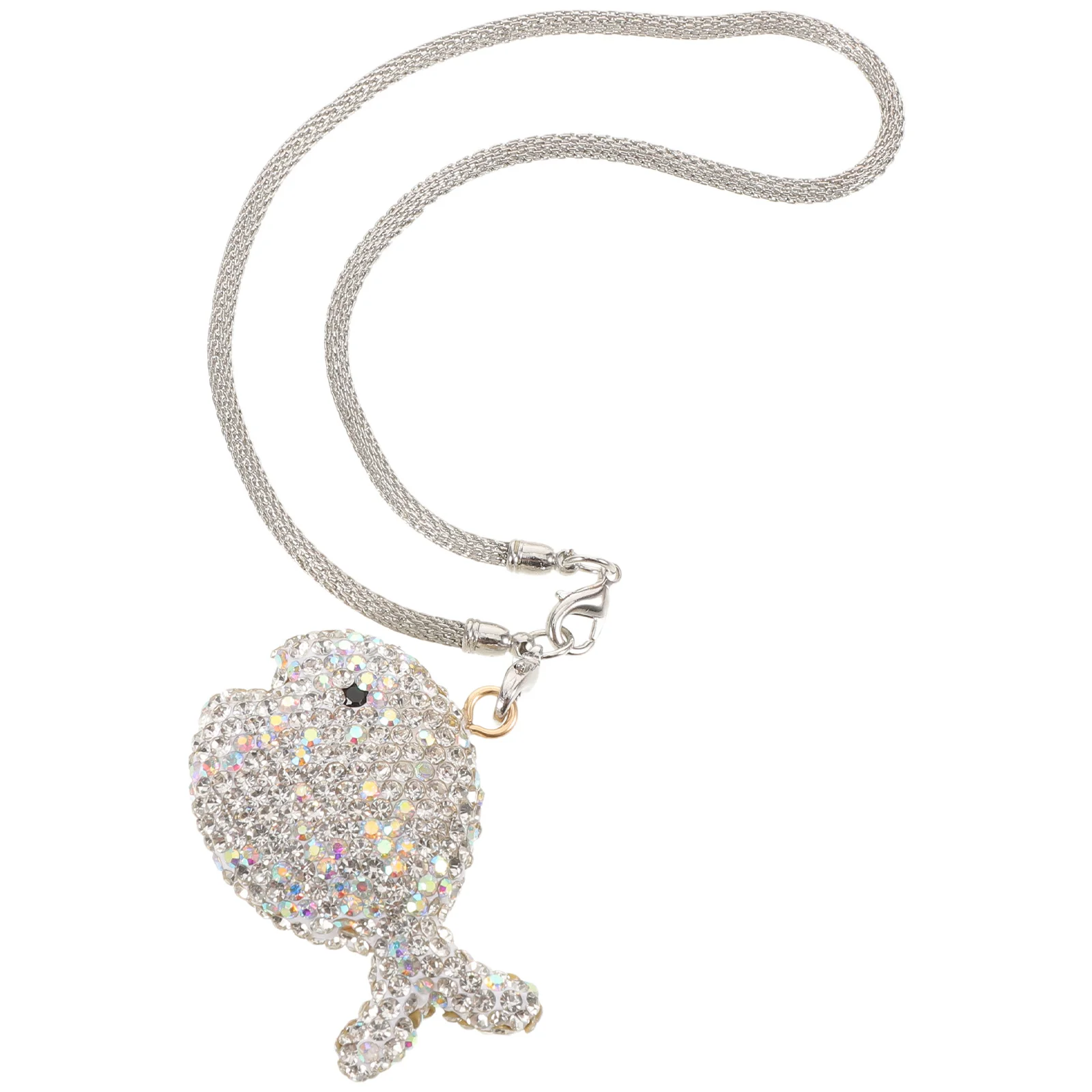 

Car Hanging Pendant Sparkling Rhinestone Fish Ornament Ocean-Themed Rearview Mirror Decor Auto Interior Decoration Bling Charm