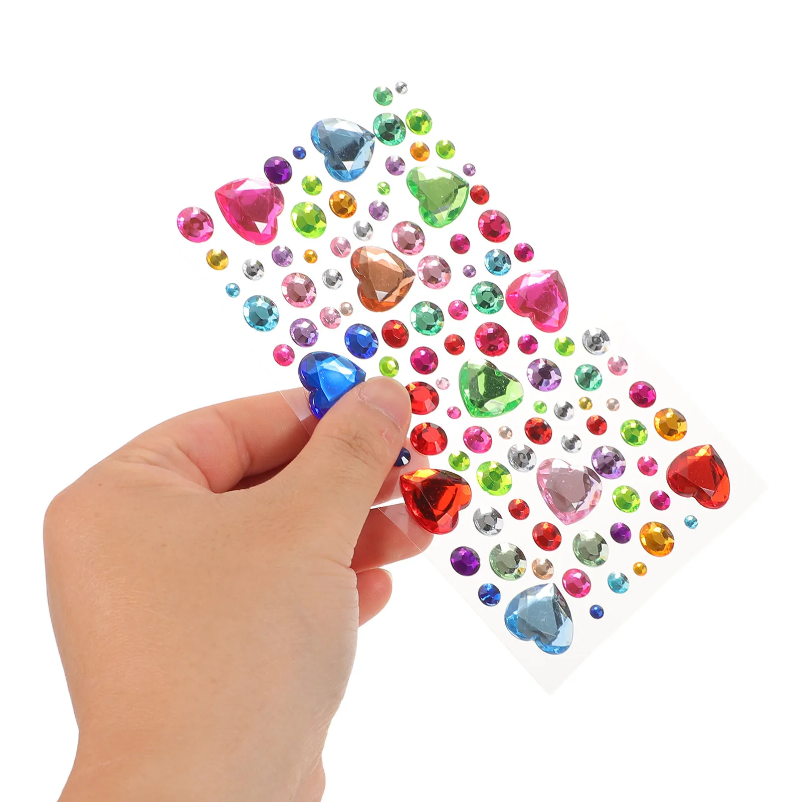 

12 Sheets Crystal Rhinestone Sticker Sheets Star Heart Flower Teardrop Strong Adhesive Backing Easy Apply Remove