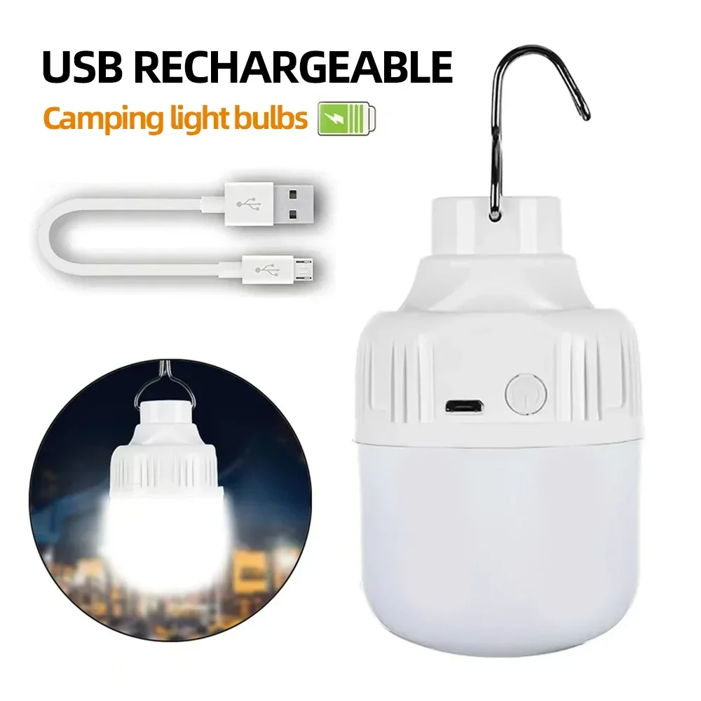 USB Rechargeable Camping Light Bulb Super Bright Portable LED 3 Modes Outdoor Lamp Emergency Fishing BBQ Tents Night Lighting view 3