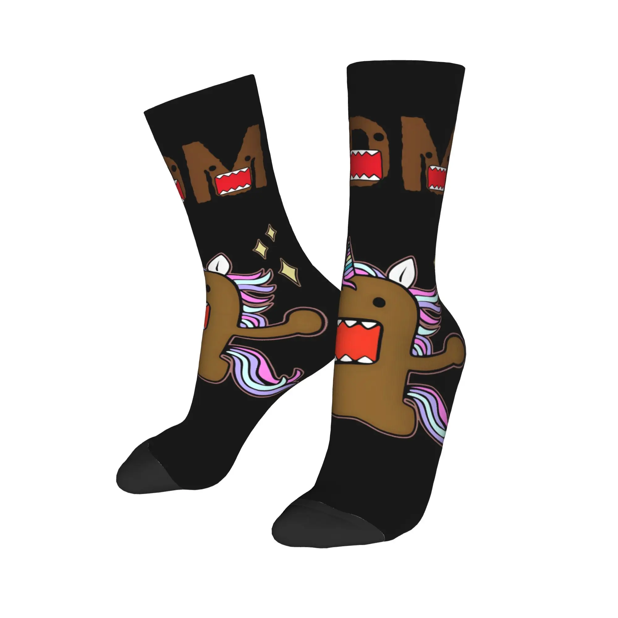 

Custom Domo Kun Unicorn Men's Crew Socks Unisex Fashion Classic Cartoon Spring Summer Autumn Winter Dress Socks