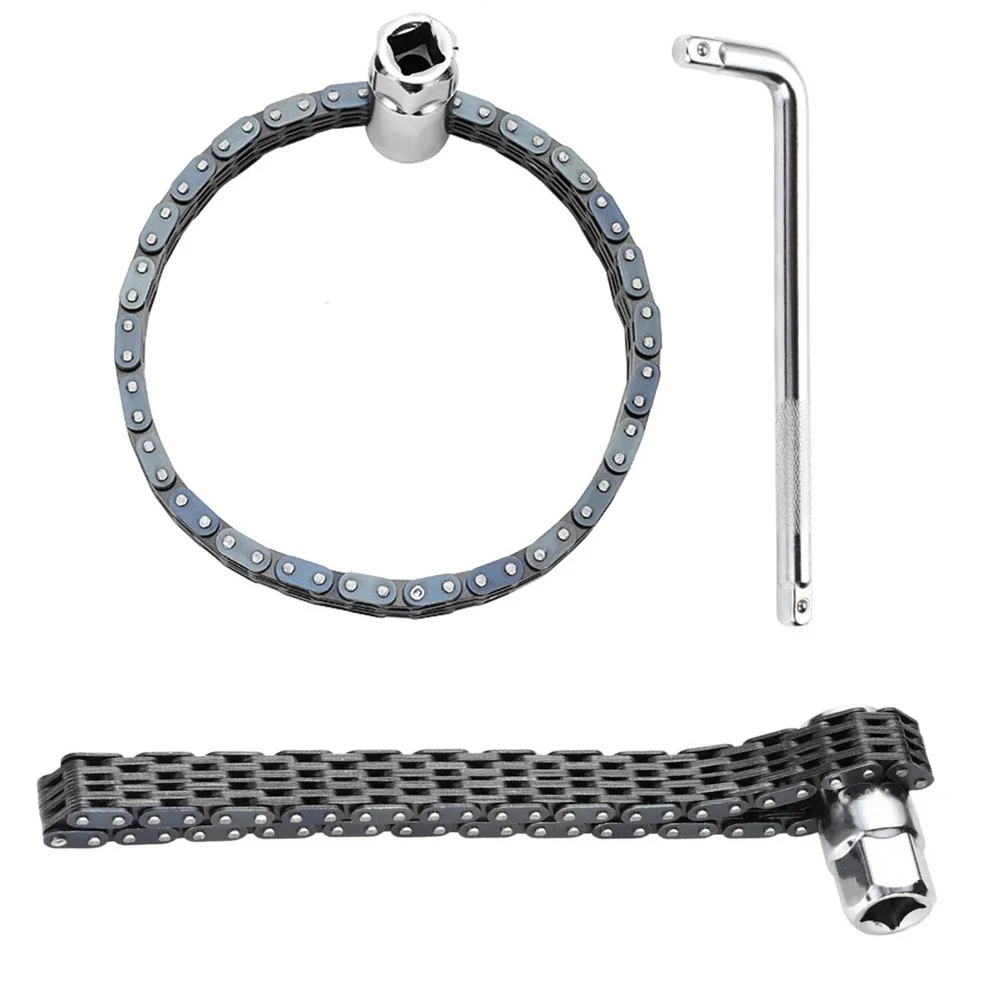 Filter Chain Type Wrench As Show Engine Oil Filter Wrench Robust Steel Construction Versatile Vehicle Compatibility
