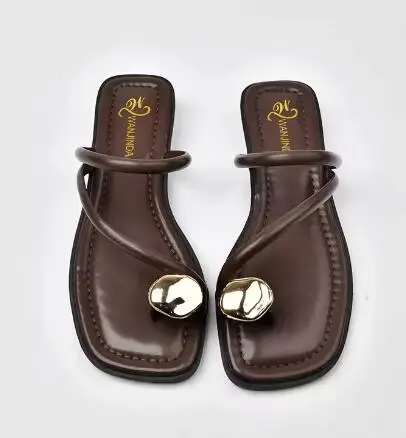 

Sandals Woman Luxury Shoes for Women Flip Flops Woman Hiking Sandal Mules Women's Flat Slippers 2025 Summer Shoes