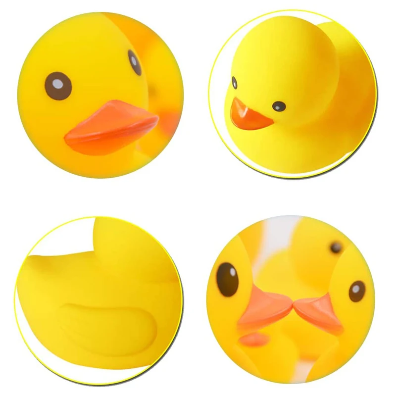 Yellow Rubber Ducks, 50pcs Preschool Bath Toys Bathtub Floating Squeaky Duckies Gift for Baby Shower Infants Kids Toddler Party