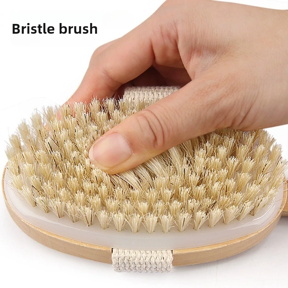 

1PC Wooden Detachable Shower Brush Natural Bristles Long Handle Exfoliating Bath Brush Body Scrubber Back Massager Bathing Tools