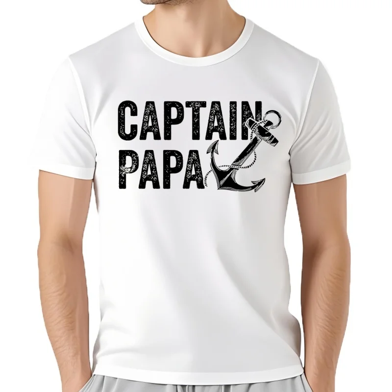 Capitán Papa pontón regalo marinero pesca canotaje camisetas verano estilo gráfico ropa informal de algodón manga cort