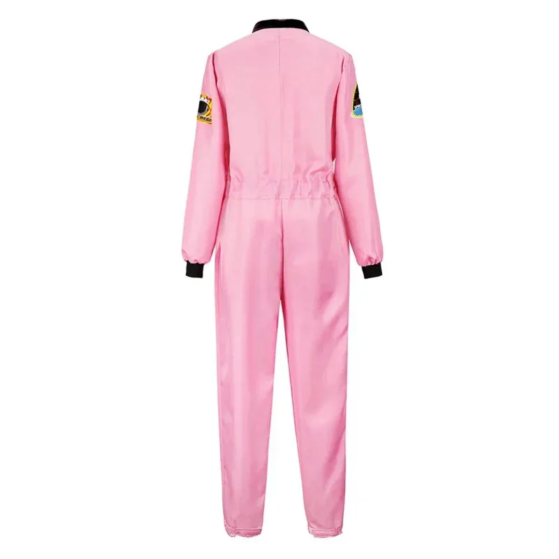 Women's Astronaut Costume Adult Flight Dress Up Party Coverall Space Cosplay Jumpsuit