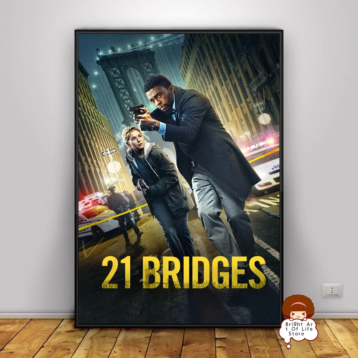 

21 Bridges (2019) Movie Poster Classic Art Photo Canvas Print Home Decor Wall Art (Unframed)