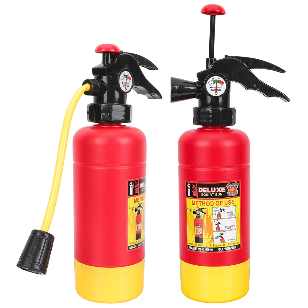 2 pçs extintor de incêndio spray de água brinquedo simulação dos desenhos animados vermelho resistente ao desgaste squirter criança