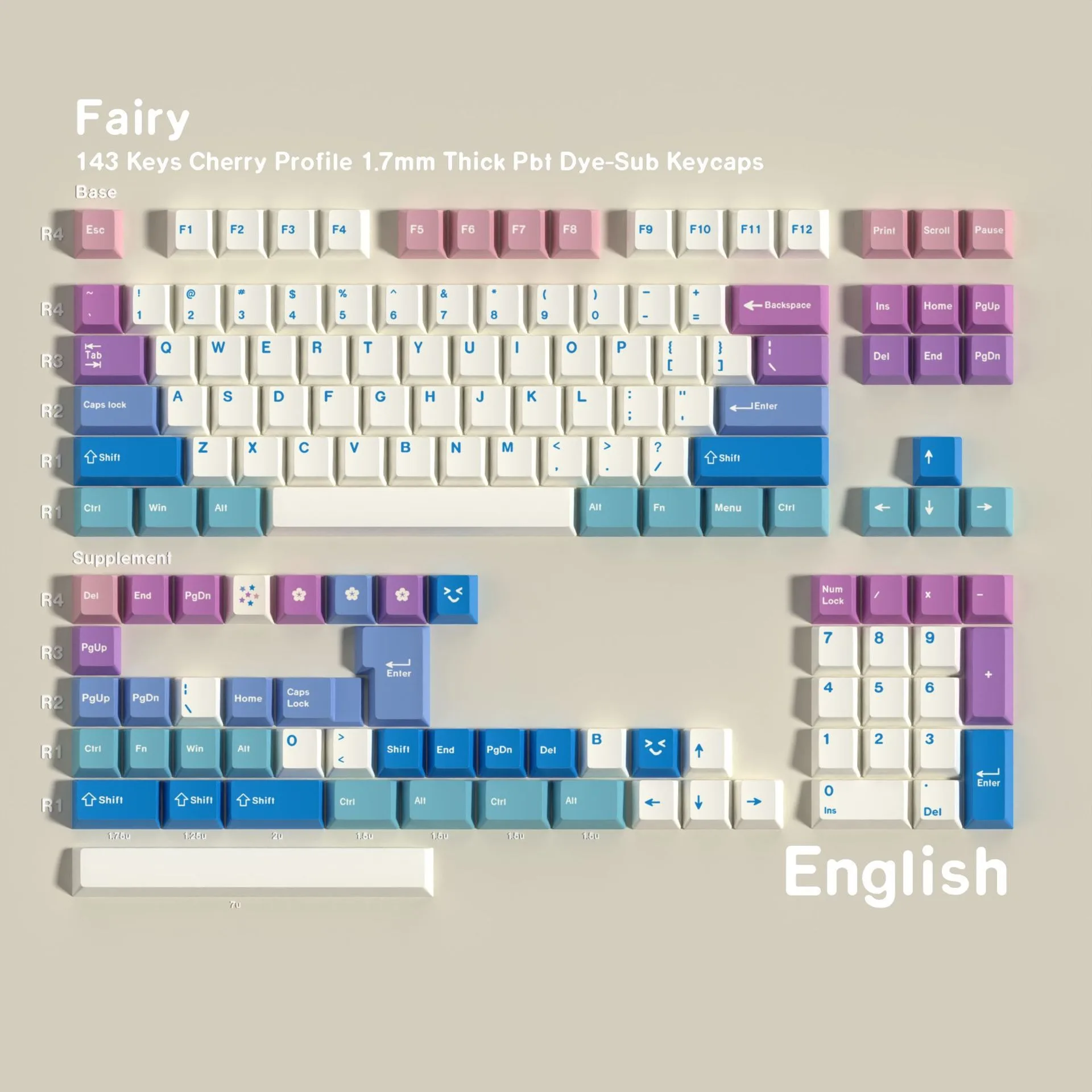 

Spanish French Korean Japanese German Russian Mechanical Keyboard Keycaps 7U Space ISO ANSI Enter Cherry Profile PBT Keycap DIY