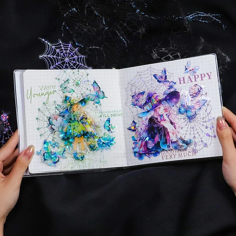 20 개/갑 스파이더 원더랜드 미술 용품 ​​표본 스티커 애완 동물 핸드북 DIY Scrapbooking 저널 콜라주 장식 문구