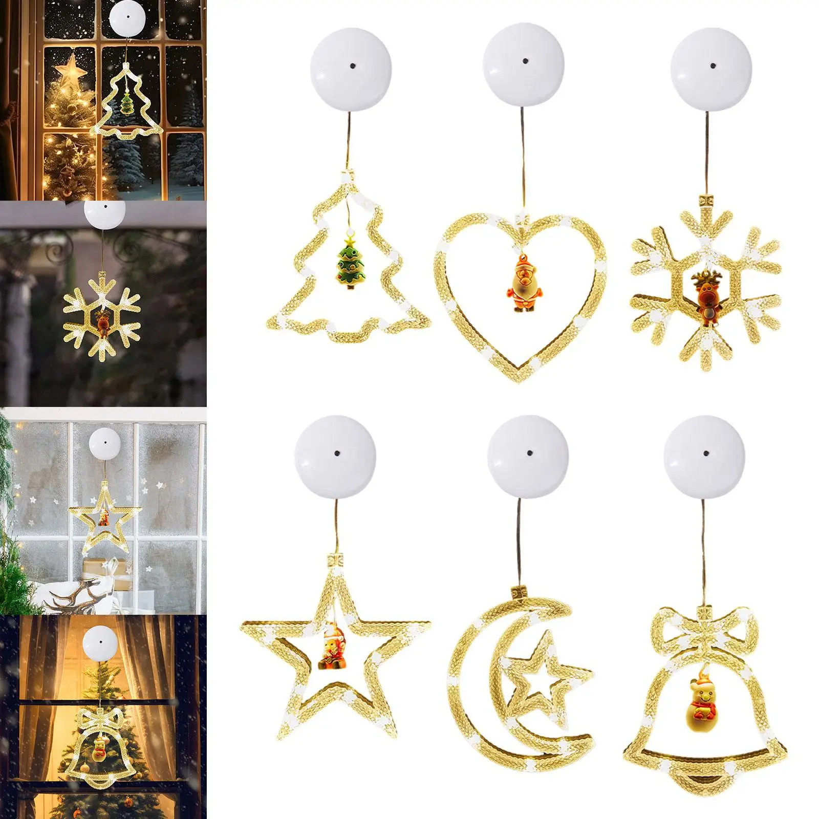 

Xmas Ornament Lantern LED Christmas Window Light for Entryway Outdoor Winter