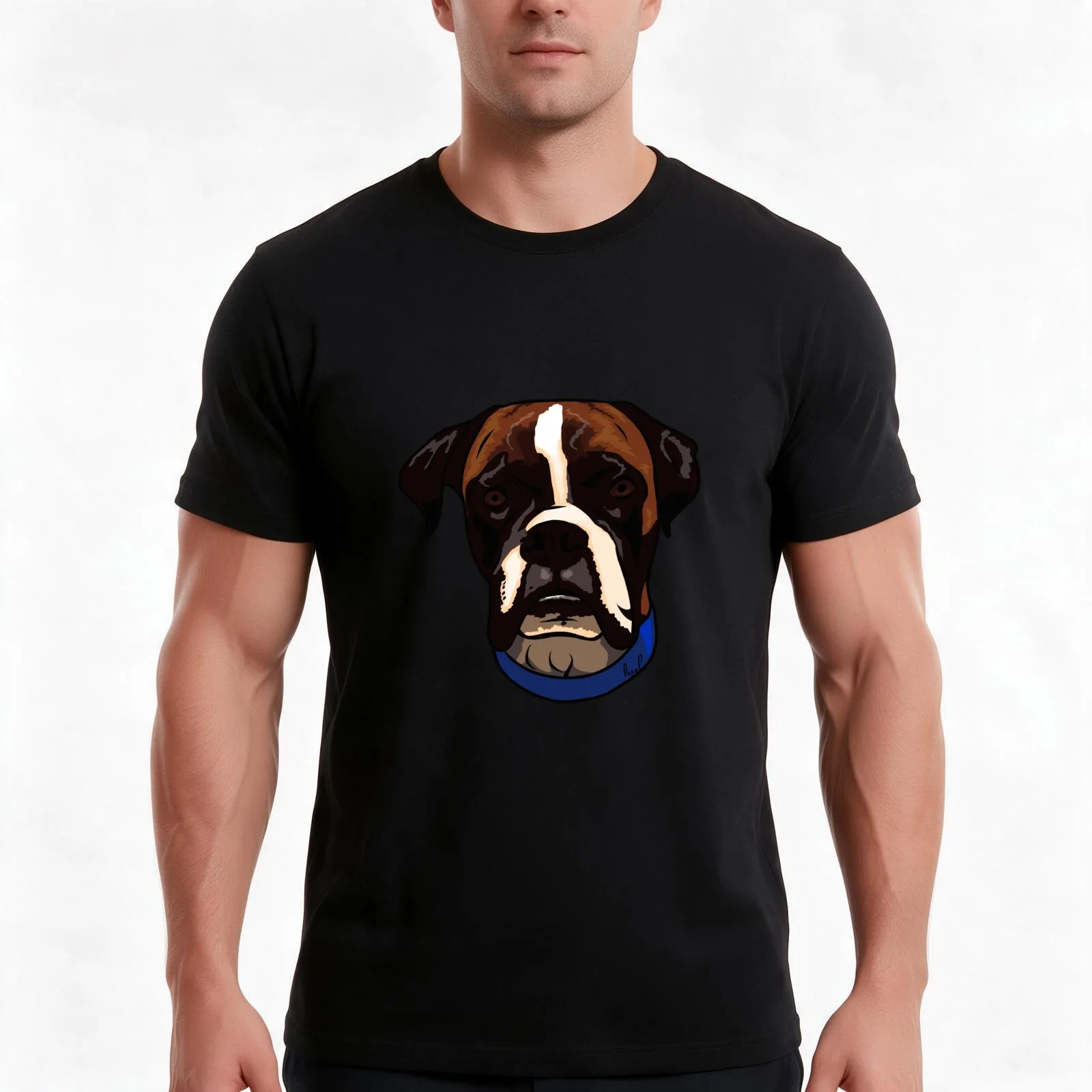 Buckley the Boxer 1 T-Shirt, Summer Casual Cotton Tee, Oversized Streetwear Tops, Vintage Graphic Print, Loose Fit Short Sleeve