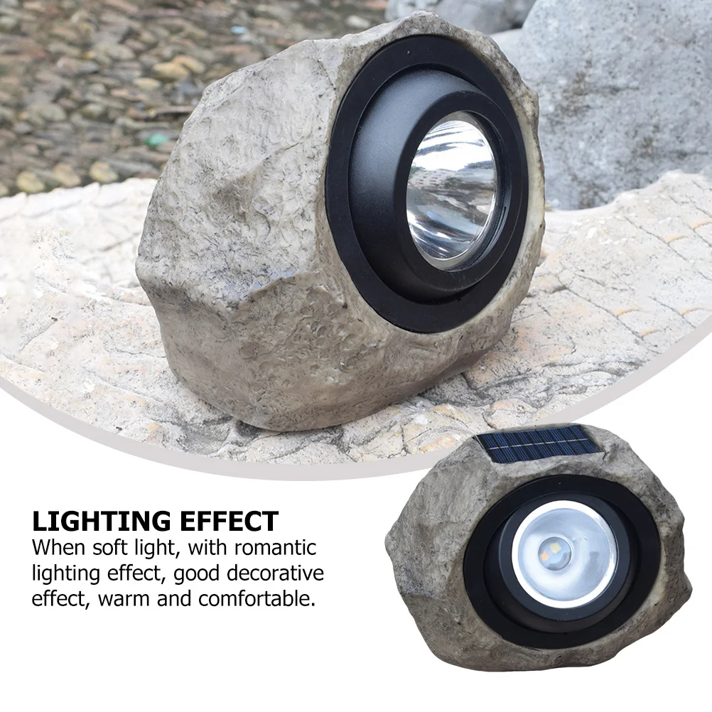 مصباح الحجر الشمسي أضواء ساحة مقاوم للماء مادة الراتنج في الهواء الطلق مصابيح LED إضاءة رومانسية فناء مسار حديقة ديكور تعمل بالطاقة الشمسية #2