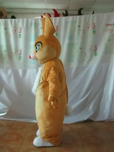 Costume de mascotte de lapin de luxe pour adultes, robe de paupières en peluche, mascotte de dessin animé, Halloween, Noël, nouveau