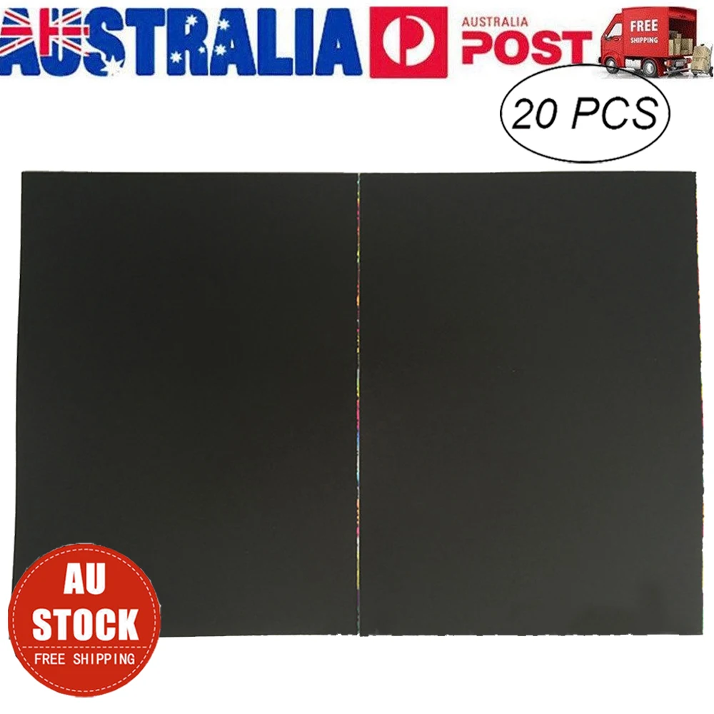 Scratch Painting Graffiti Book Thick Black Coating DIY Art Rainbow Paper Coloring Kids Toy Students Teaching Aid Drawing