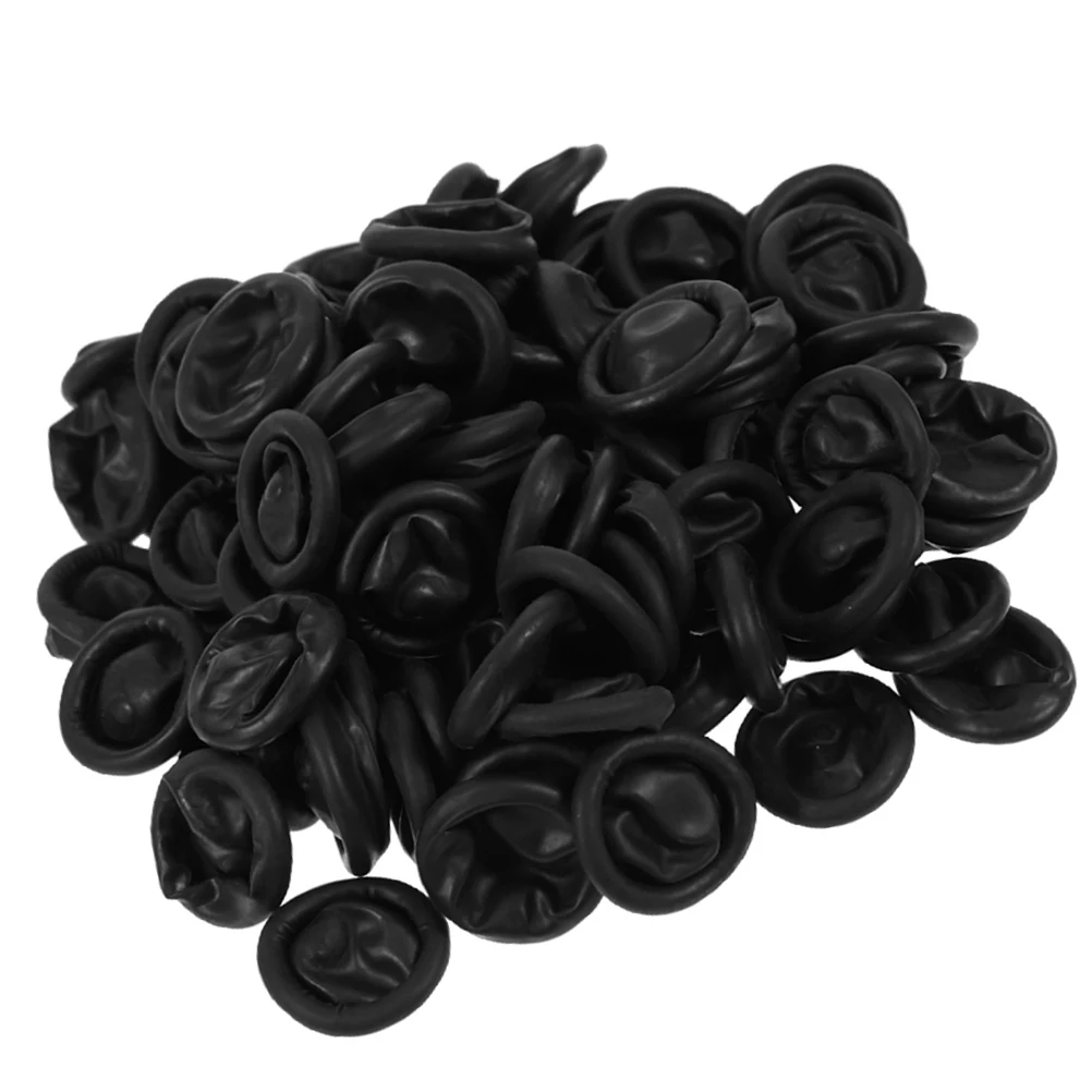 100Pcs Anti Static Finger Cots Black Wear Resistant Disposable Fingertip Protectors Rubber Latex Material Industrial Finger