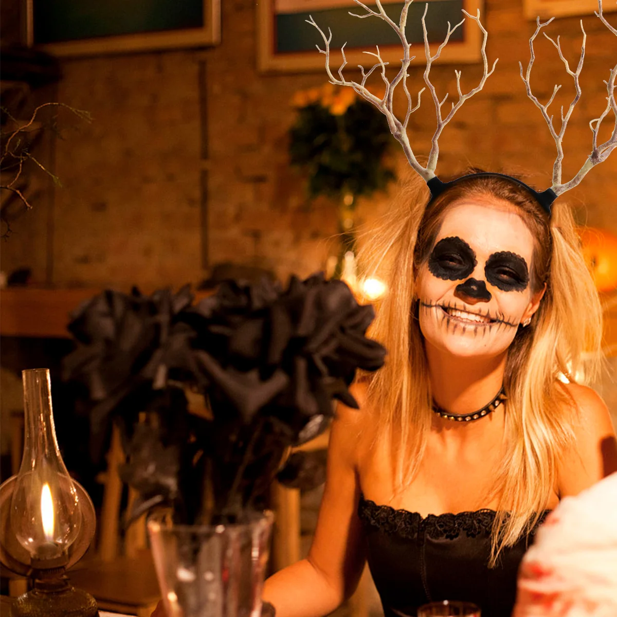 Bandeaux de cheveux cosplay pour hommes, diadème de sorcière, bois de renne festif, accessoires d'Halloween