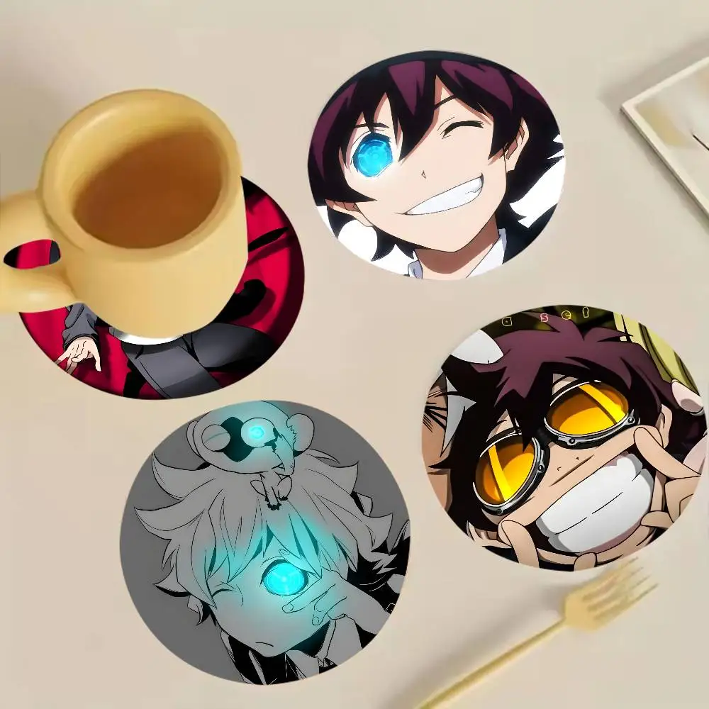 Leonardo Watch Blood Blockade Battlefront Round Wooden Coaster Decorative Coffee Cup for Use in Coffee Shops Bars