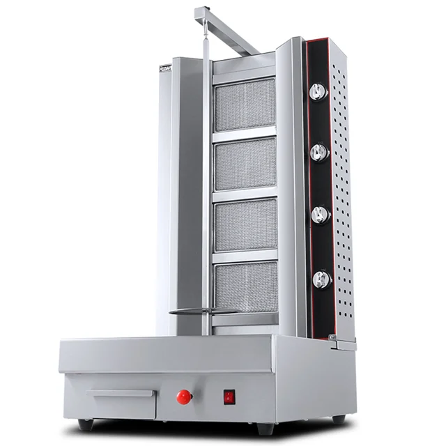 Gyro 4 Burners Vertical   Grill Machine Vertical Broiler Doner Kebab Machine Shawarma Roaster Oven for Commercial Food