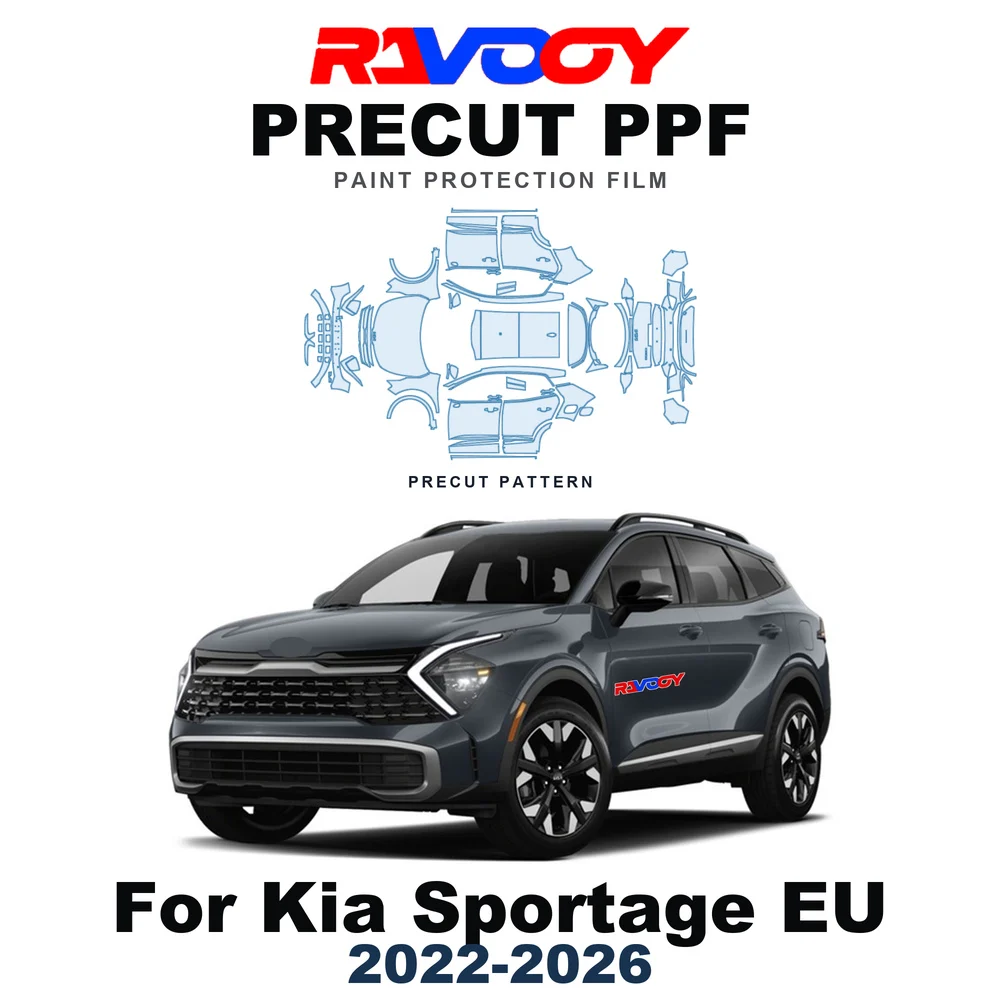 Precut PPF For Kia Sportage EU 2022-2026 8.5mil TPU Paint Protection Film Hood Bonnet Bumper Headlight Self-Healing Clear Kit