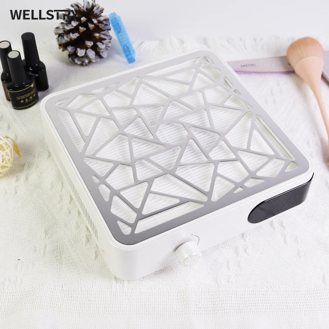 New Arrivals Professional 48W Battery Powered White Nail Cleaner High Suction Vacuum Cleaner Salon Wellstry X10 1
