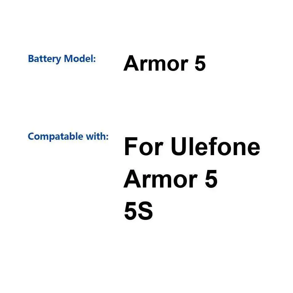 

Аккумулятор мобильного телефона 5000 мАч для Ulefone Armor 5 5S Хорошая низкотемпературная производительность