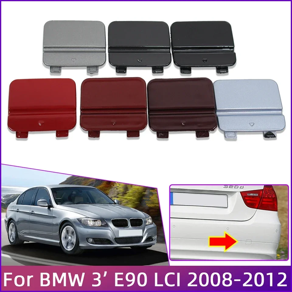 Rear Bumper Towing Hook Cover Cap For BMW E90 LCI 320 323 325 328 330 2009-2011 51127202673 Painted Trim Tow Lid Car Accessories