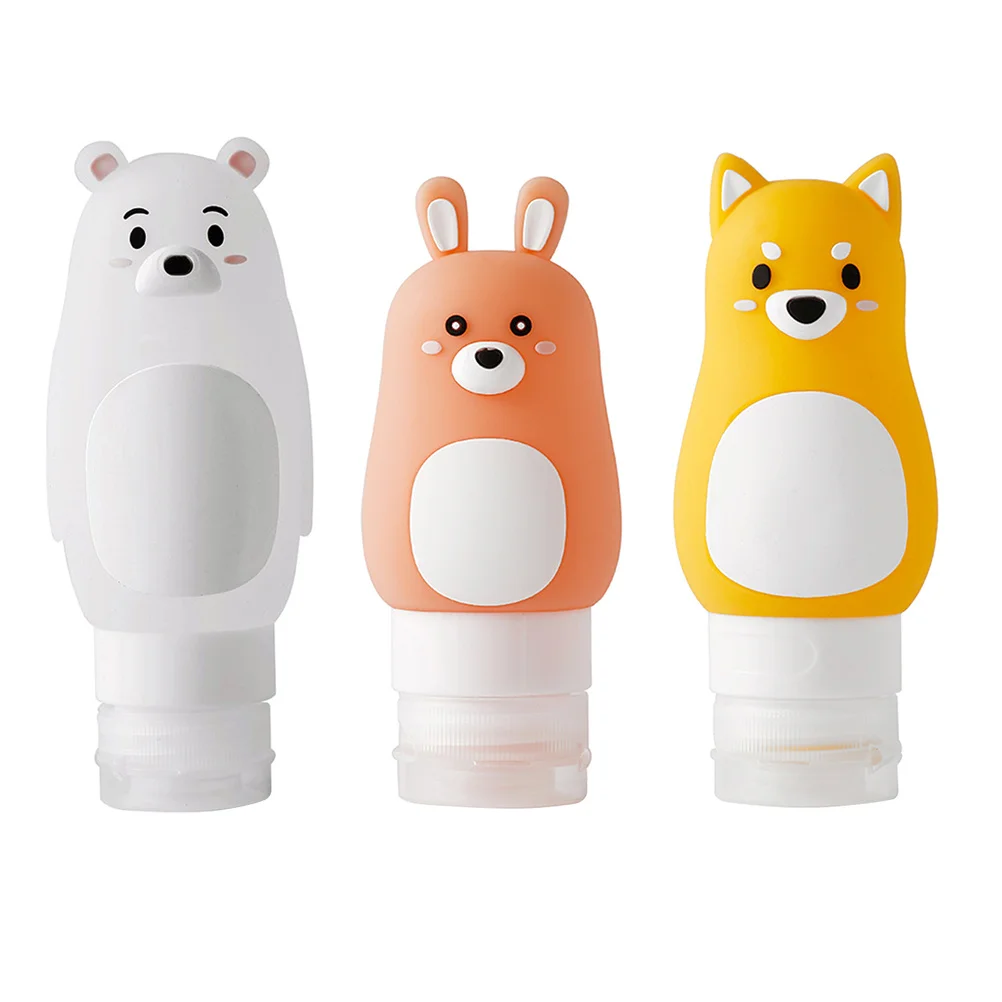 

1Set Cartoon Empty Lotion Bottles 50Ml Pink Rabbit 70Ml Yellow 90Ml Bear Portable Shampoo Shower Gel