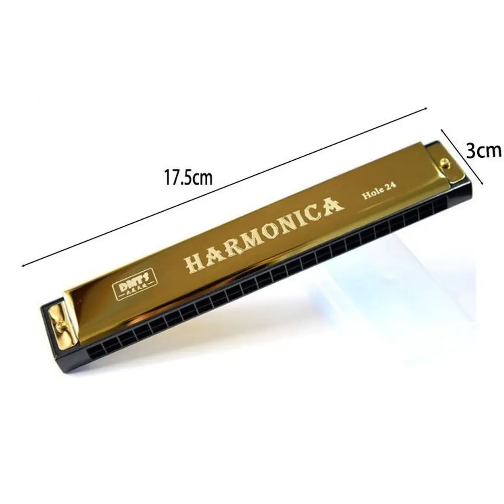 Professional 24 Hole Harmonica Play Double Row C-key Harmonica Beginner Tremolo Harmonica Jazz Folk Harmonicas Children Gift