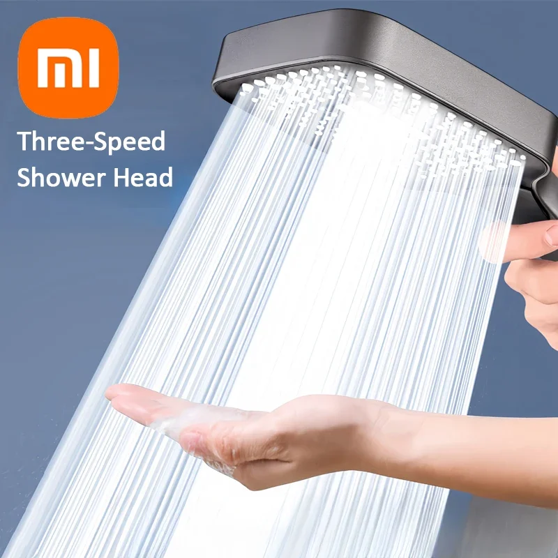 Xiaomi 13cm Large Panel 3 Modes High Pressure Shower Head Massage Shower Head With Filter Element Bathroom Accessories 2024 New