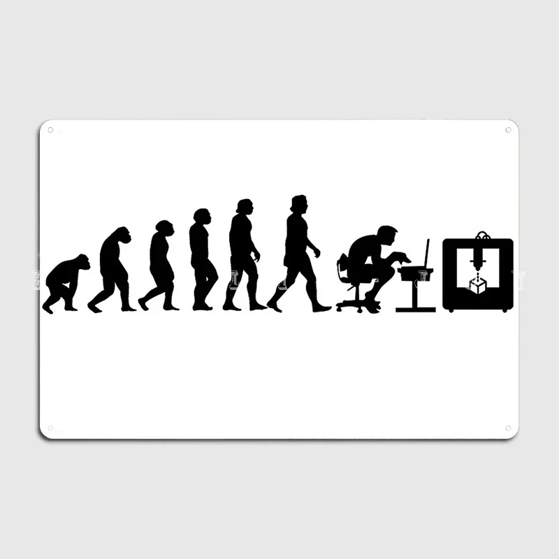 3d Printer Evolutions Print Hobby Gift Idea Metal Sign Party Personalized Wall Cave Wall Decor Tin Sign Posters
