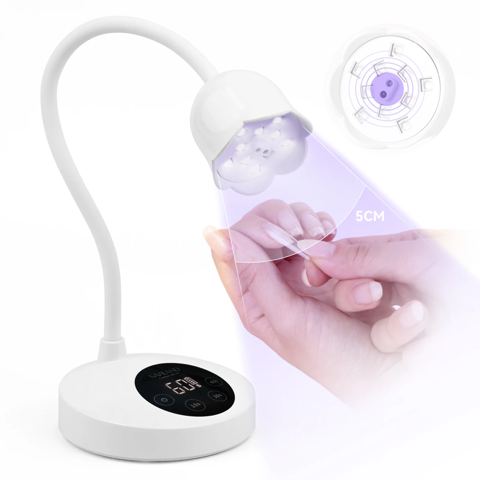 SAVILAND Rechargeable UV LED Nail Lamp Mini Gel Polish Drying Lamp Goosenecks Cordless Nail Lamp for Gel Nail Quick Drying