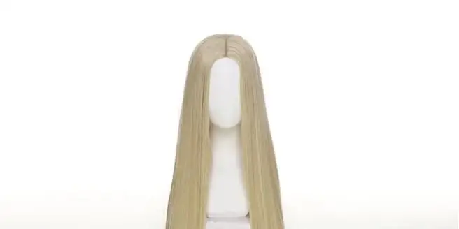 120cm/47 "Frauen Perücke lange blonde gemischte glatte Haare Perücke Halloween Rollenspiel verwirrt synthetische Perücke Kappe frei