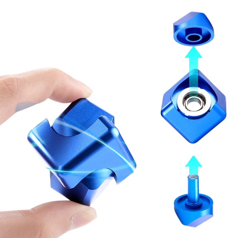 Spinner cuadrado EDC para niños y adultos, cubo giratorio de Metal, giroscopio de dedo antiestrés, ventilación giratoria a mano, regalos de juego de escritorio