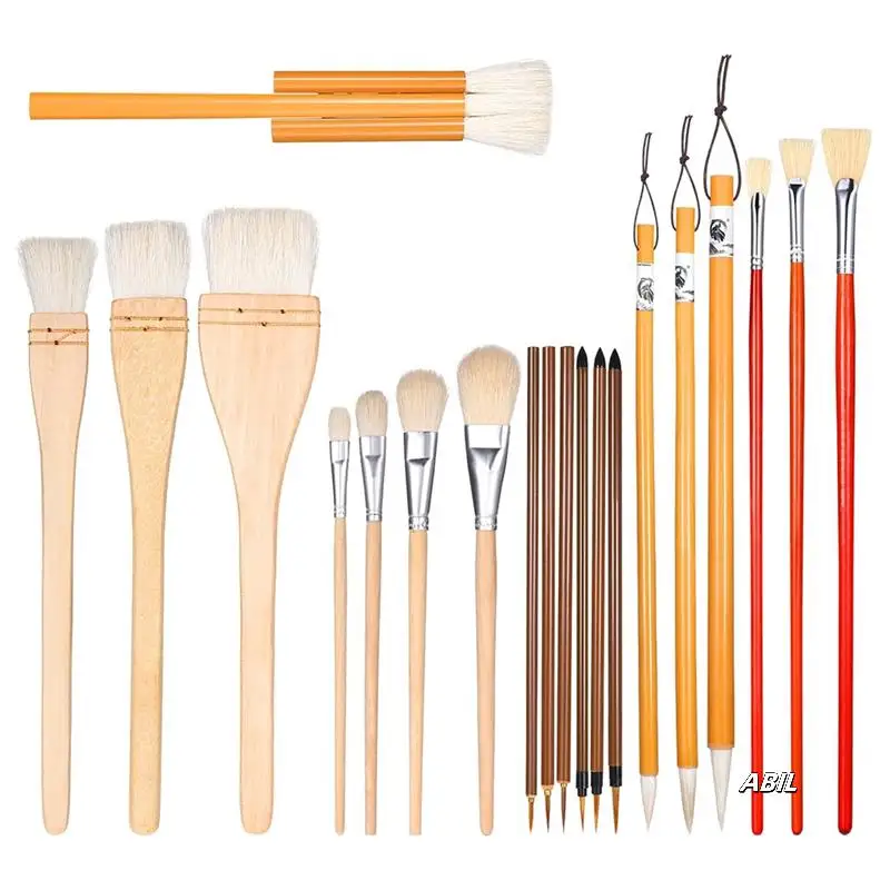 

Glaze Brushes For Pottery Wool Bristle Art Paintbrushes For Acrylic Blending Watercolor For Artists Students