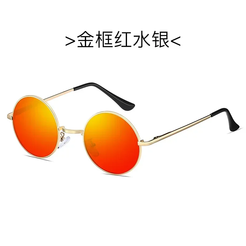 Óculos de sol redondos polarizados para homens, óculos pretos quentes, ultraleve, retrô, vintage, feminino, uv400