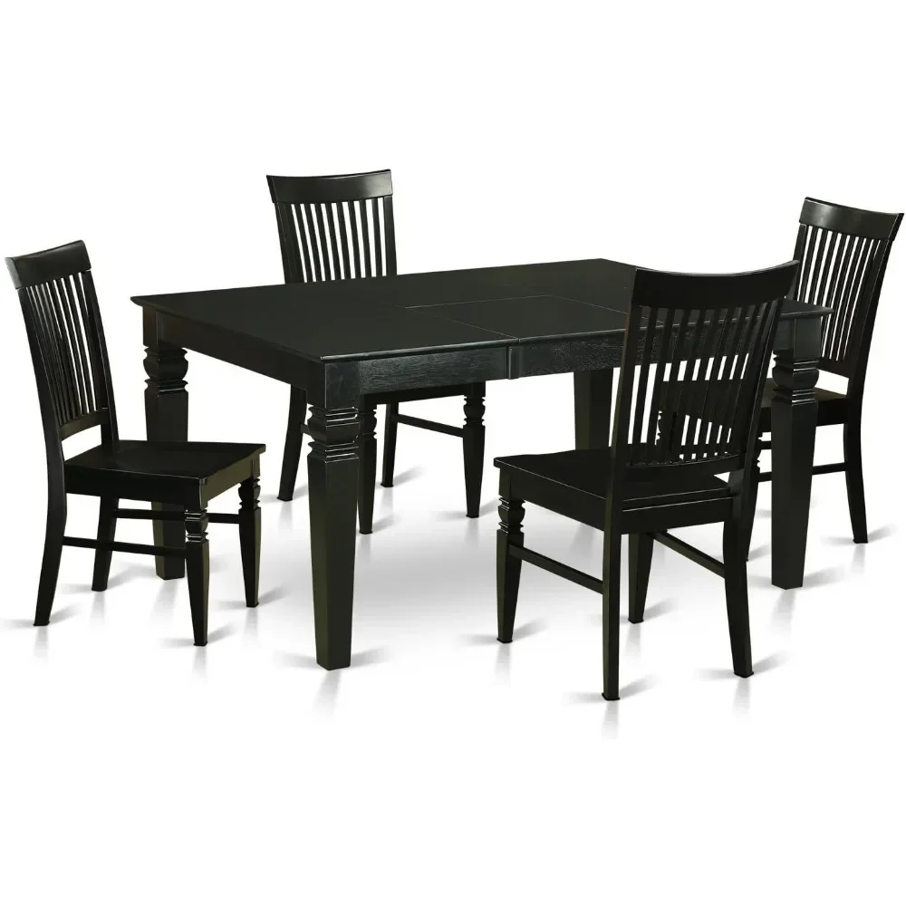 

Weston 7-Piece Modern Set includes a rectangular wooden table with butterfly leaves and 6 dining chairs