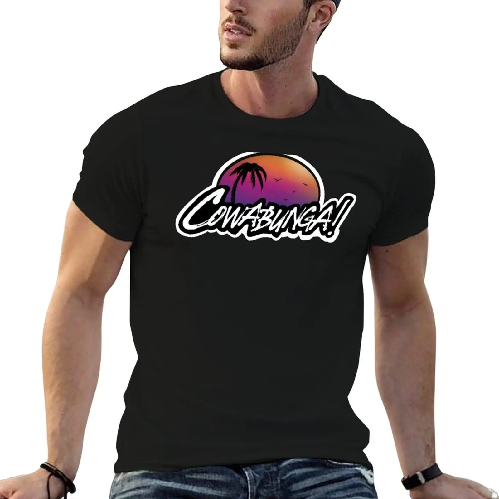 Surf-abunga! T-Shirt oversized plus size clothes mens cotton t shirts