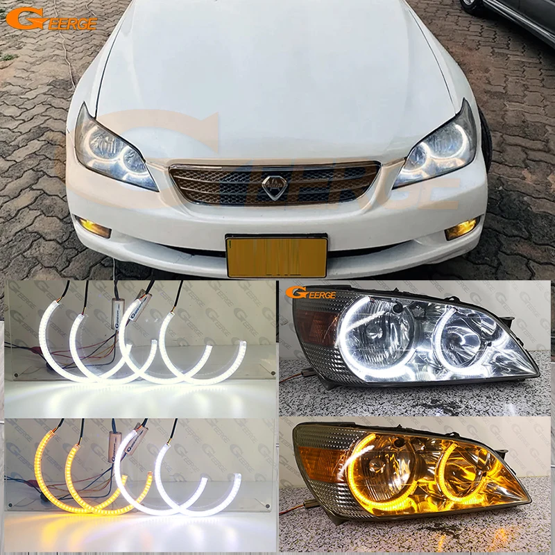 Geerge For Lexus IS200 IS300 IS 200 300 Toyota Altezza SXE10 Ultra Bright Day Light Turn Signal Led Angel Eyes Kit Halo Rings