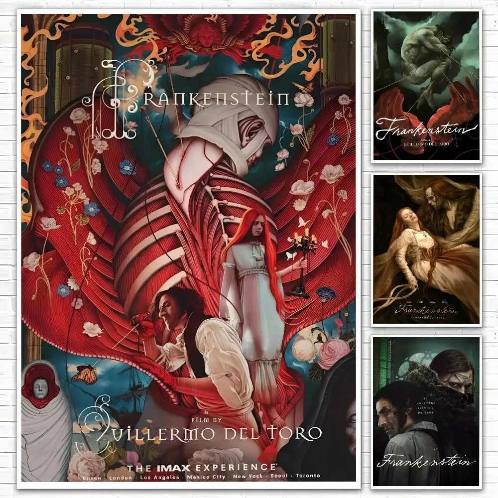 Gothic Horror Movie Frankenstein Poster Poster All-match HD Waterproof Self-Adhesive Wall Art Sticker For Home Bedroom